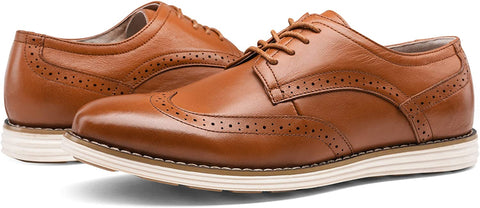 Men's Dress Shoes Leather Brogue Wingtip Oxford Shoes Business Casual Shoes for Men