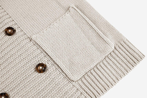 Mens Cable Knit Cardigan Sweater Stand Collar Button Down Loose Fit Long Sleeve Warm Casual Cardigans with Pockets