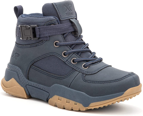 X RAY Footwear Boys Hoover High-Top Casual Walking Fashion Faux Leather Shoe Sneaker, Round Toe, Thermoplastic Rubber Outsole