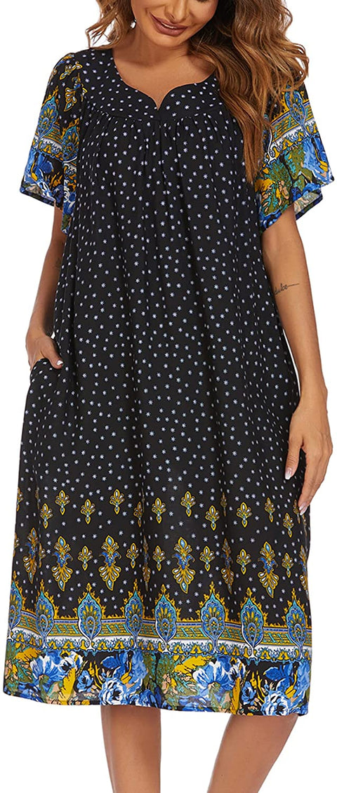 Women's Nightgown Short House Dress