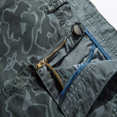 DGWZ Mens Camo Cargo Shorts Outdoor Casual Slim Fit Hiking Multi Pocket Shorts