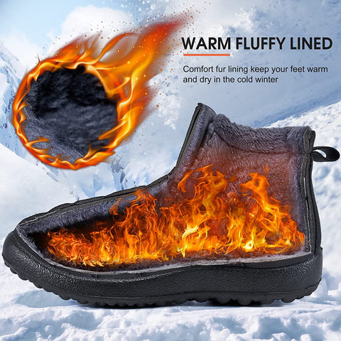 Womens Winter Snow Boots Waterproof Slip On Ankle Booties Fashion Warm Fur Lined Short Boot Comfortable Outdoor Work Shoes