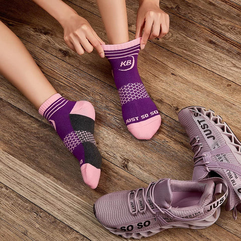 Womens Ankle Socks 7 Pairs Running Athletic Cushioned Sole Heel Shield Socks With Tab
