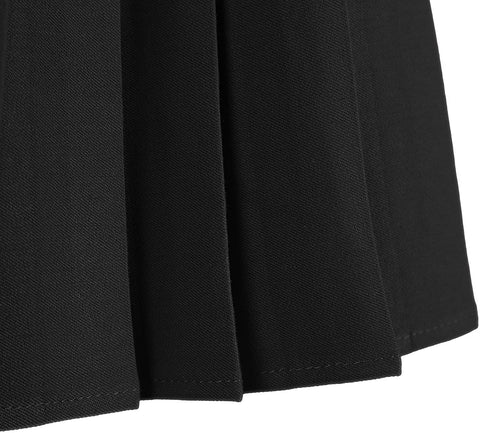 Women's Elastic Waist Plaid Pleated Skirt Tartan Skater School Uniform Mini Skirts