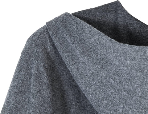 Women's Pluse Size Hooded Sweatshirt Jacket Cape Style