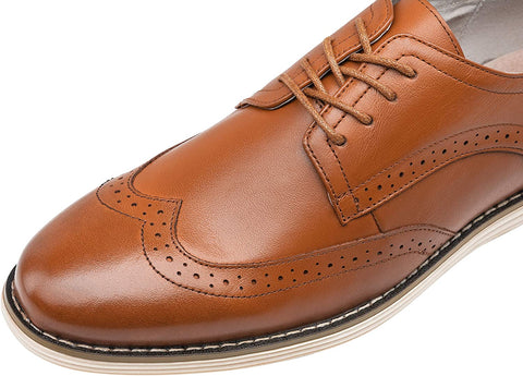 Men's Dress Shoes Leather Brogue Wingtip Oxford Shoes Business Casual Shoes for Men