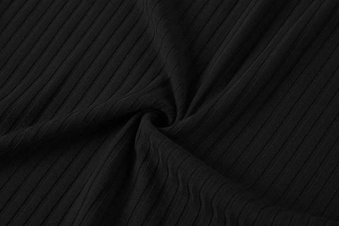 Elastic High Waist Knee Length Pencil Skirt Ribbed Knit Basic Tube Midi Skirt