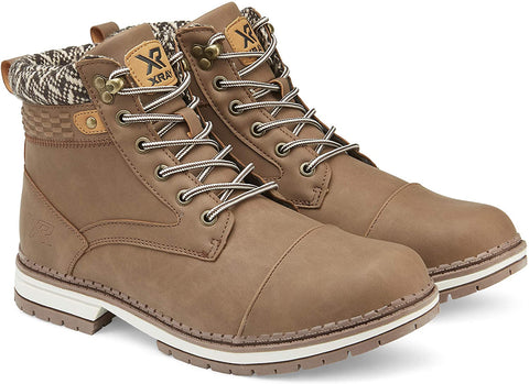X RAY Footwear Men's Ruslan Fashion Classic Combat Faux Leather Winter Boots, Cap toe, Rubber Outsole