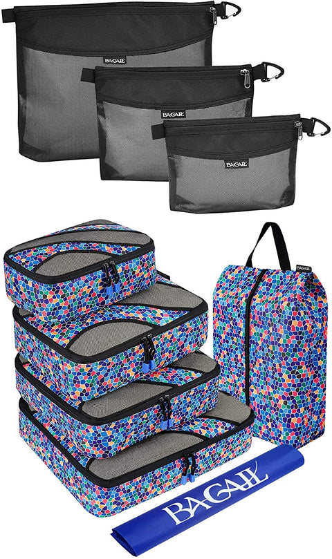 BAGAIL 6 Set Packing Cubes+3 Ultralight Zipper Pouch