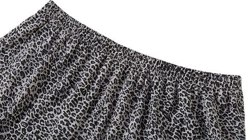 Urban CoCo Women's Sexy Leopard Printed Stretchy Flared Mini Skater Skirt