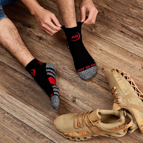 Mens Ankle Socks Athletic Thick Cushioned Breathable 6 Pairs Low MID-CREW With Arch Support Cozy Cotton Socks