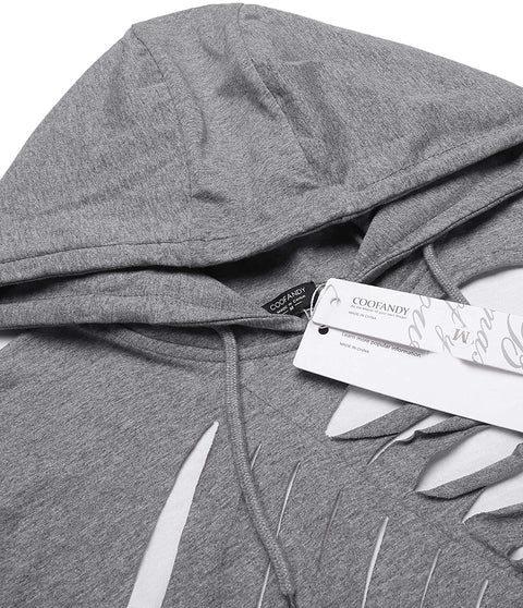 Men's Spider Hooded Web Long Sleeve Casual Lightweight Pullover