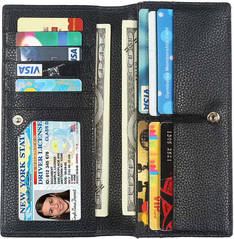 Lavemi RFID Blocking Ultra Slim Real Leather Credit Card Holder Clutch Wallets for Women