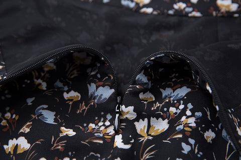 Womens A Line Floral Print Midi Skirt Flared Hem