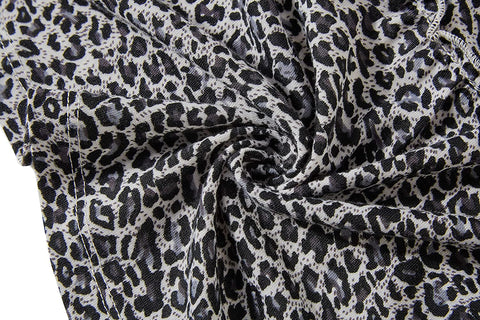 Urban CoCo Women's Sexy Leopard Printed Stretchy Flared Mini Skater Skirt