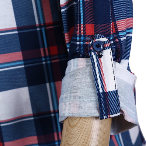 Women's Classic Plaid Shirt Button Down Long Sleeve Blouse