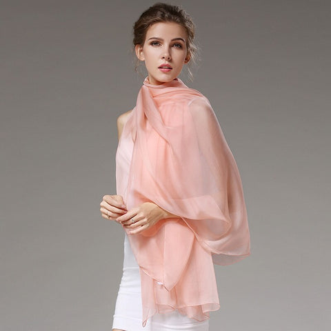 Women 100% Natural Silk Scarf Shawl