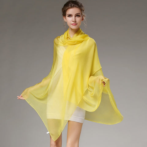 Women 100% Natural Silk Scarf Shawl