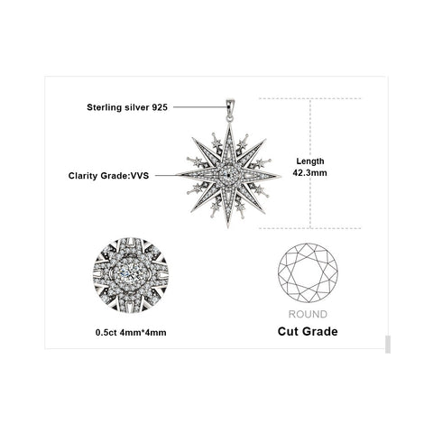 North Star Pendant 925 Sterling Silver