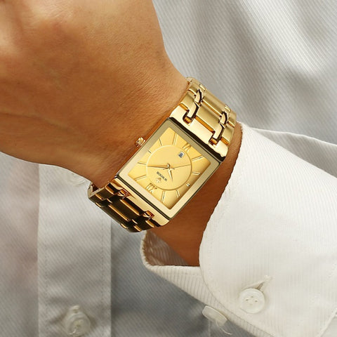 Gold Square Men's Watches