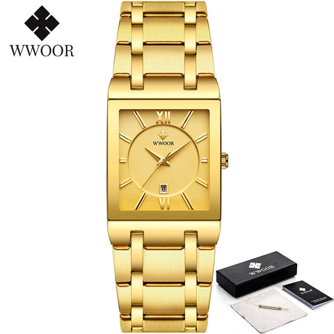 Gold Square Men's Watches