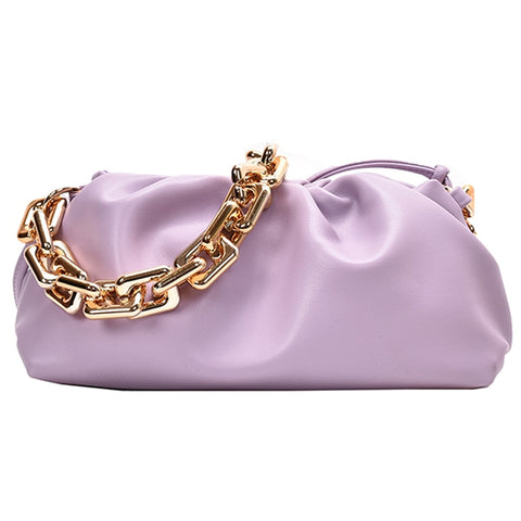 Solid Color Pleated Tote Bag