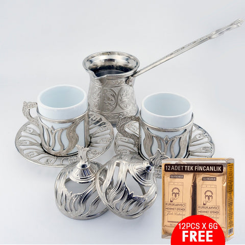 Turkish Coffe Copper Mug Espresso Set