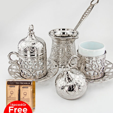 Turkish Coffe Copper Mug Espresso Set