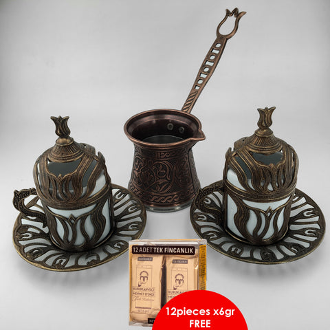 Turkish Coffe Copper Mug Espresso Set