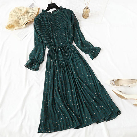 Elegant Polka Dot Women Dress
