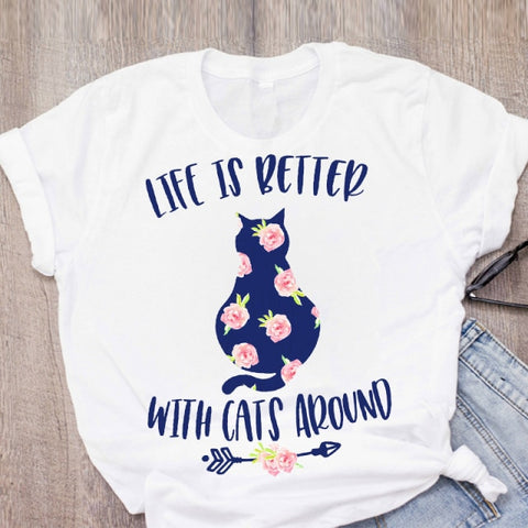 Women Floral Pet Short Sleeve