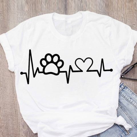 Women Floral Pet Short Sleeve