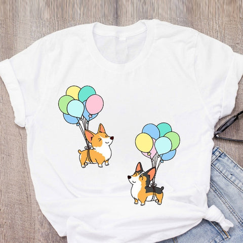 Women Floral Pet Short Sleeve
