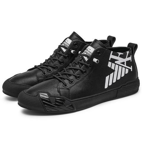Fashion Letter Black Printed High top Sneakers