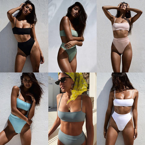 Sexy Solid Push Up Bikini 2021