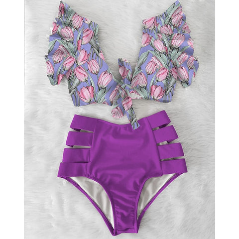 High Waist Ruffle Swimwear