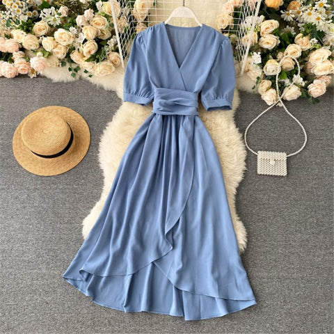 Women Summer Midi French Dress