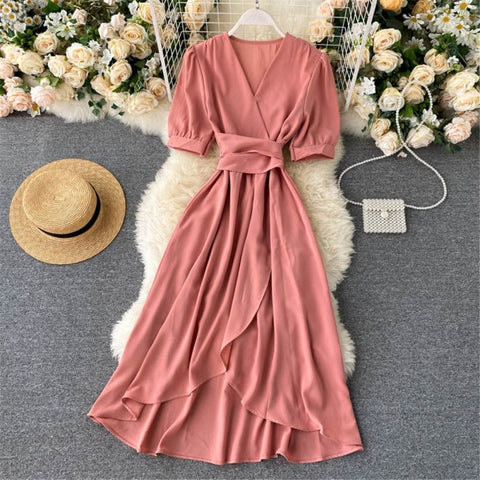 Women Summer Midi French Dress