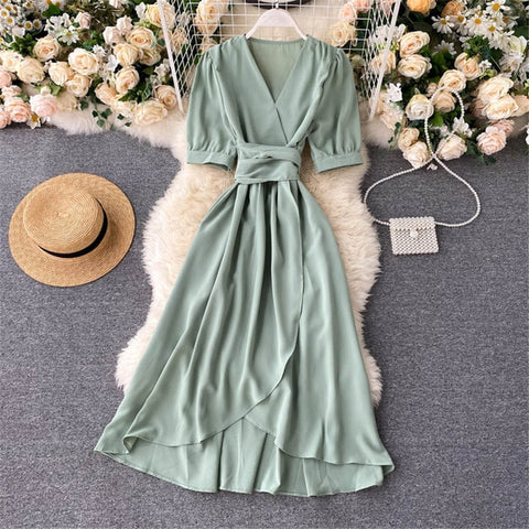 Women Summer Midi French Dress