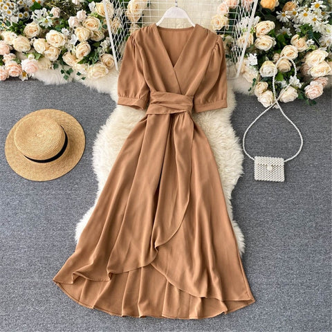 Women Summer Midi French Dress
