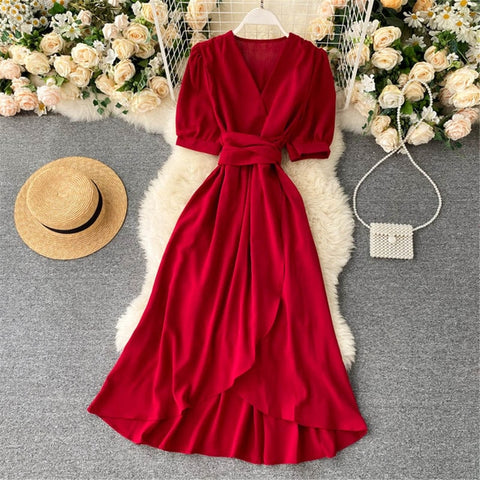 Women Summer Midi French Dress