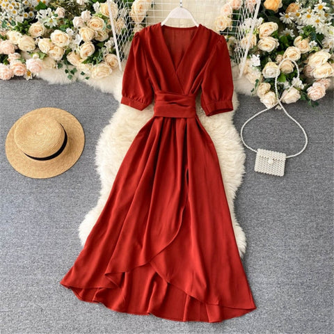 Women Summer Midi French Dress