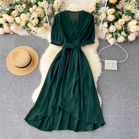 Women Summer Midi French Dress