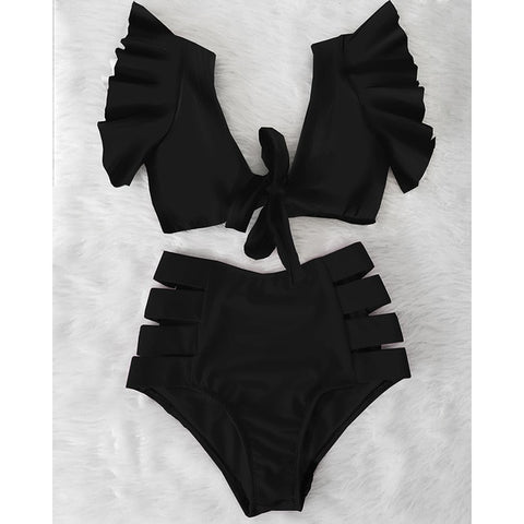High Waist Ruffle Swimwear