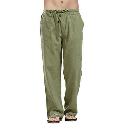 Linen Trousers for Men Wide Cargo